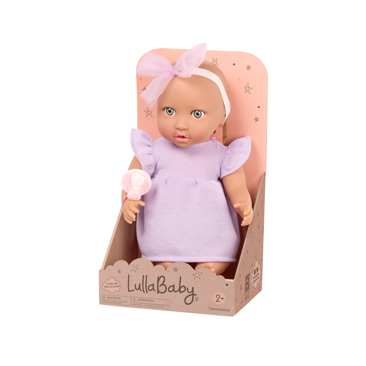 Soft Baby Doll w/ Lilac Jumper and Soother