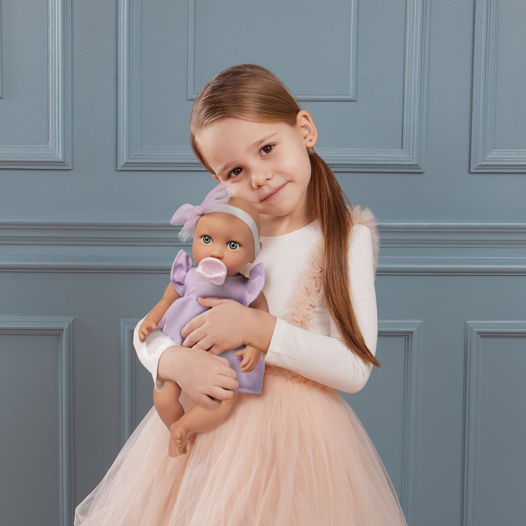 Soft Baby Doll w/ Lilac Jumper and Soother