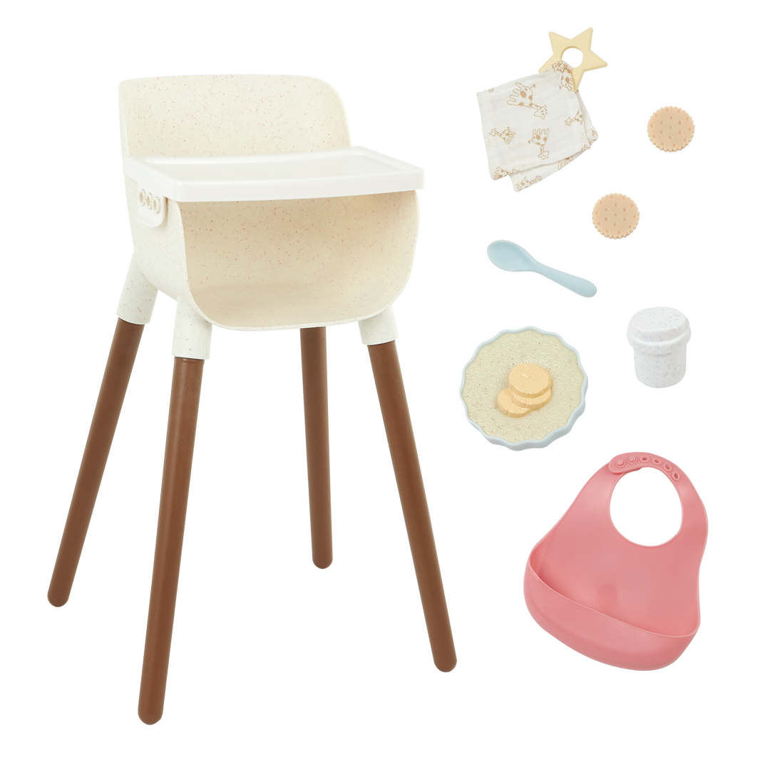 LullaBaby Doll High Chair & Feeding Set