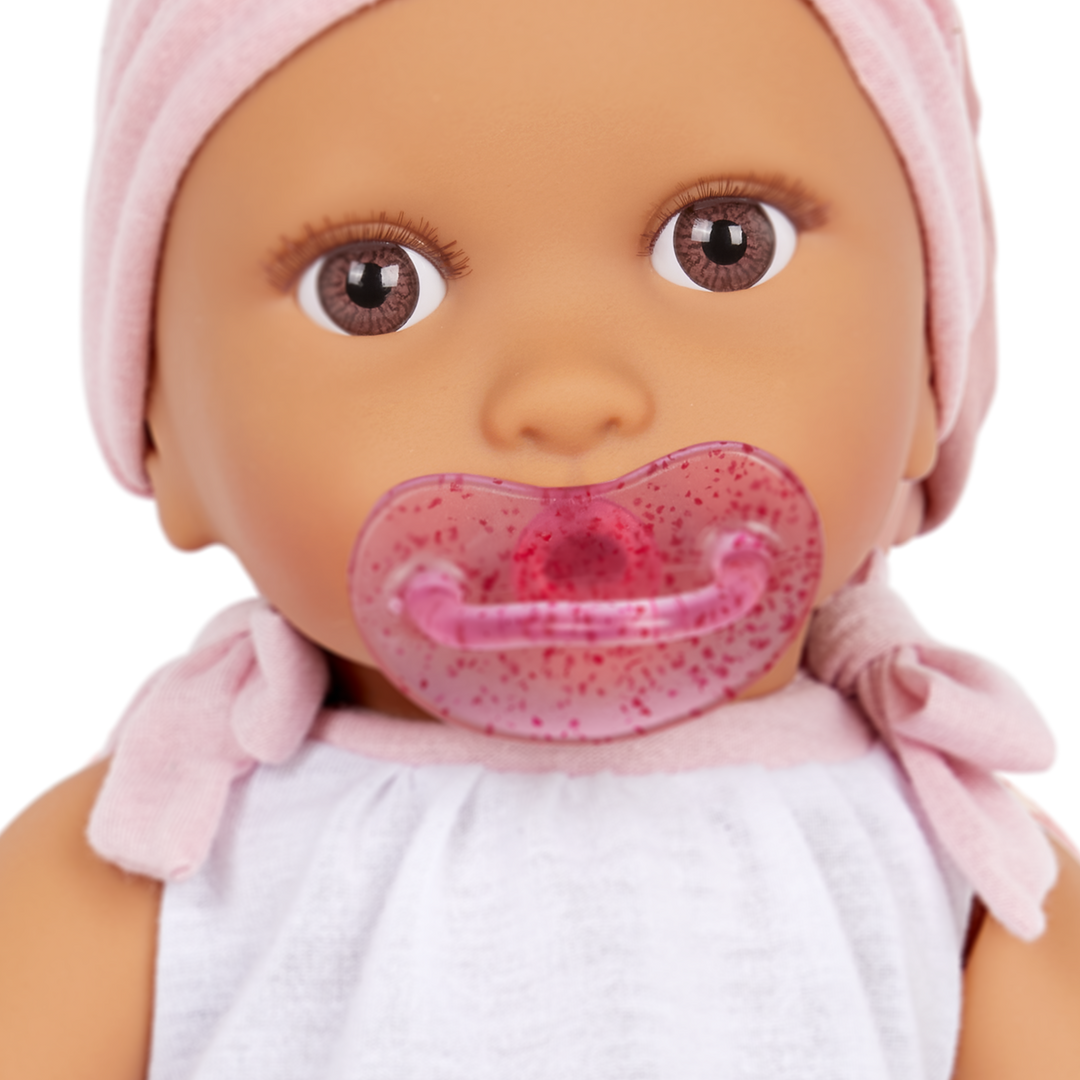Doll Pacifiers Baby Doll Olive Skin Tone & Pink Pacifier | Dolls | LullaBaby ...