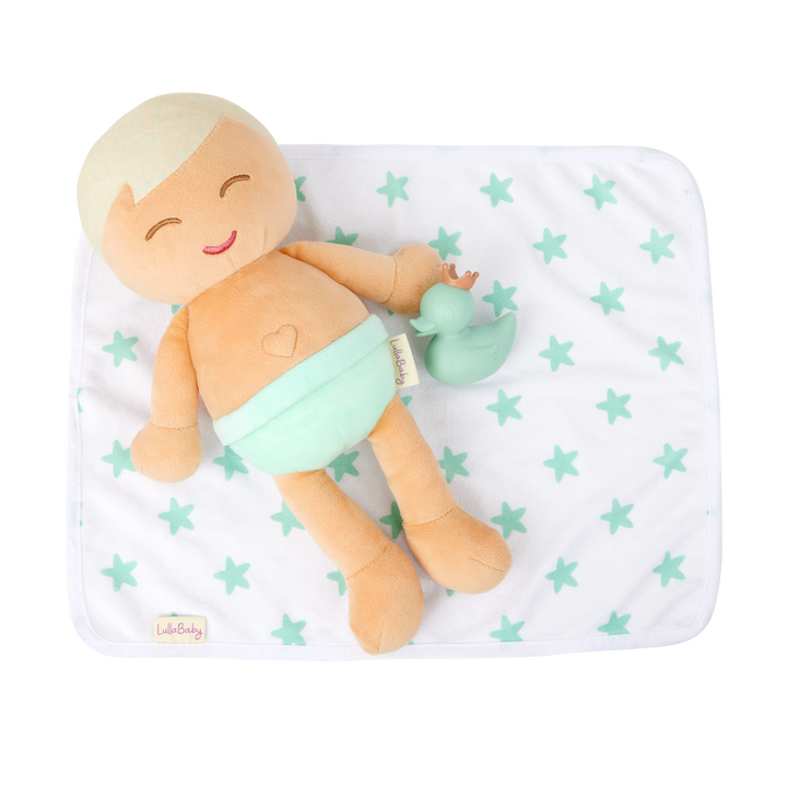LullaBaby Boy Plush Bath Doll & Accessories