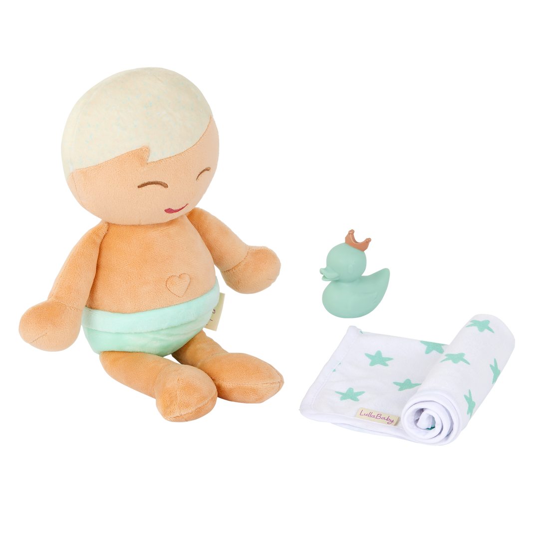 LullaBaby Boy Plush Bath Doll & Accessories