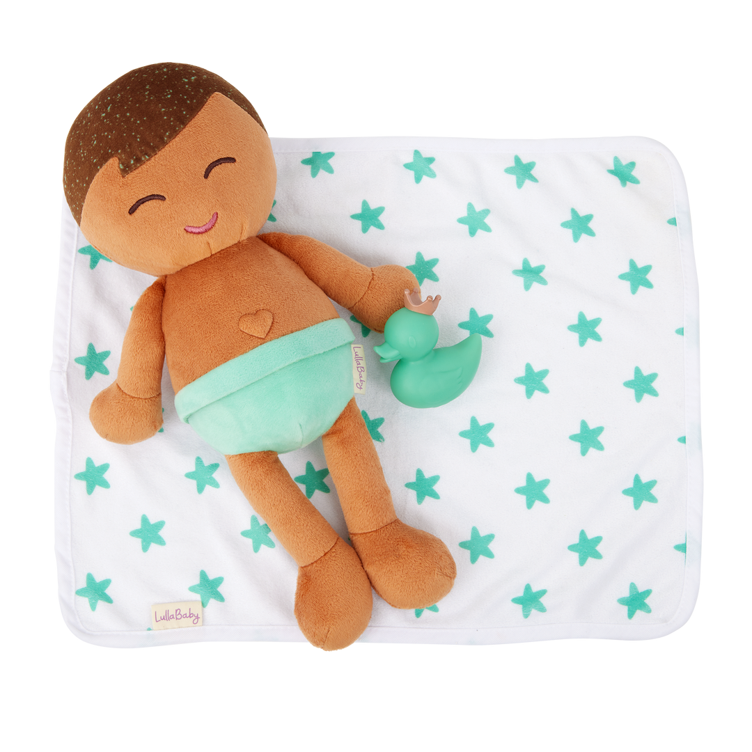 LullaBaby Boy Plush Bath Doll & Accessories
