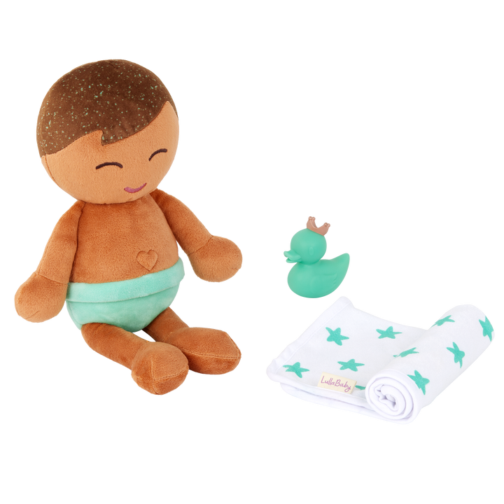 LullaBaby Boy Plush Bath Doll & Accessories