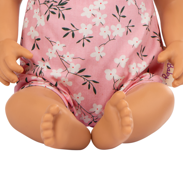 14" Soft Baby Doll w/Floral Onesie, Headband and a Soother