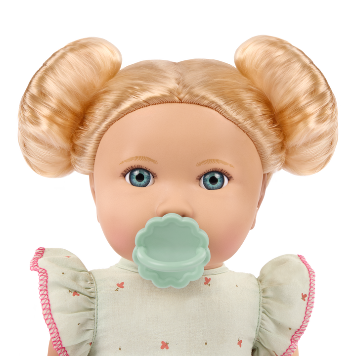LullaBaby doll with blonde hair and blue outfit