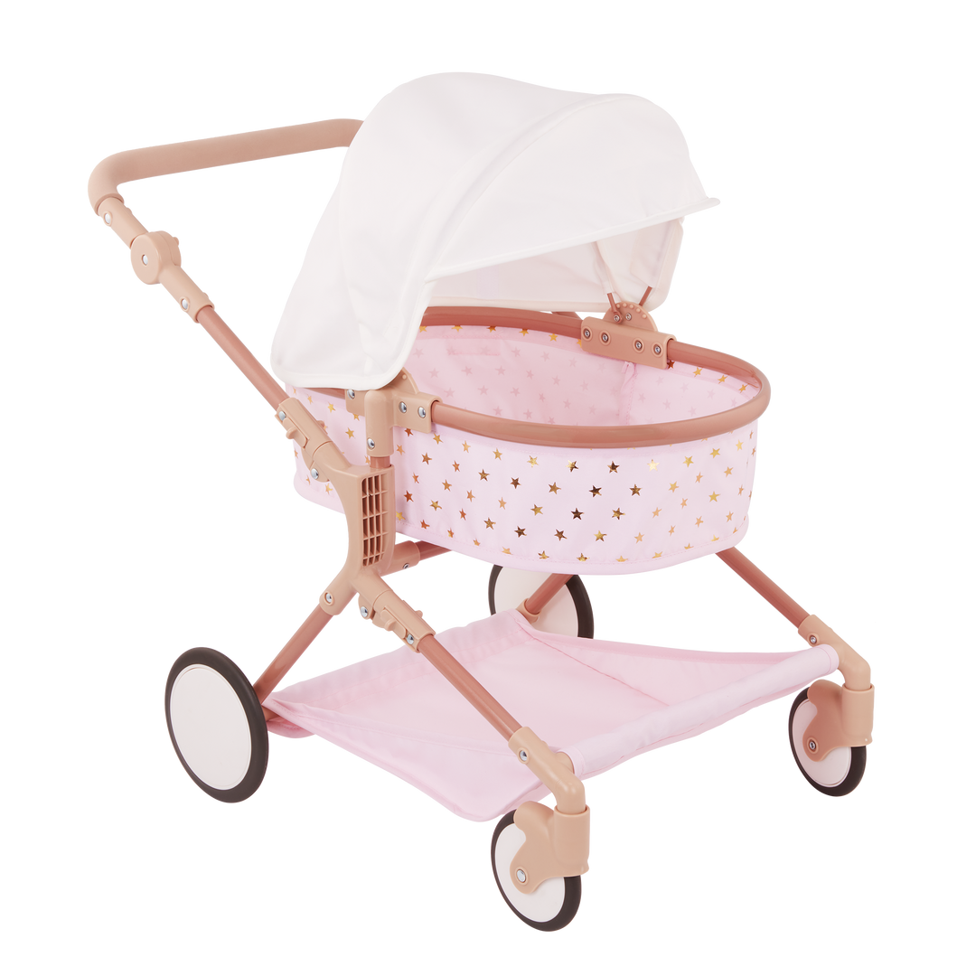 Double Doll Stroller Pink Beige Playsets LullaBaby