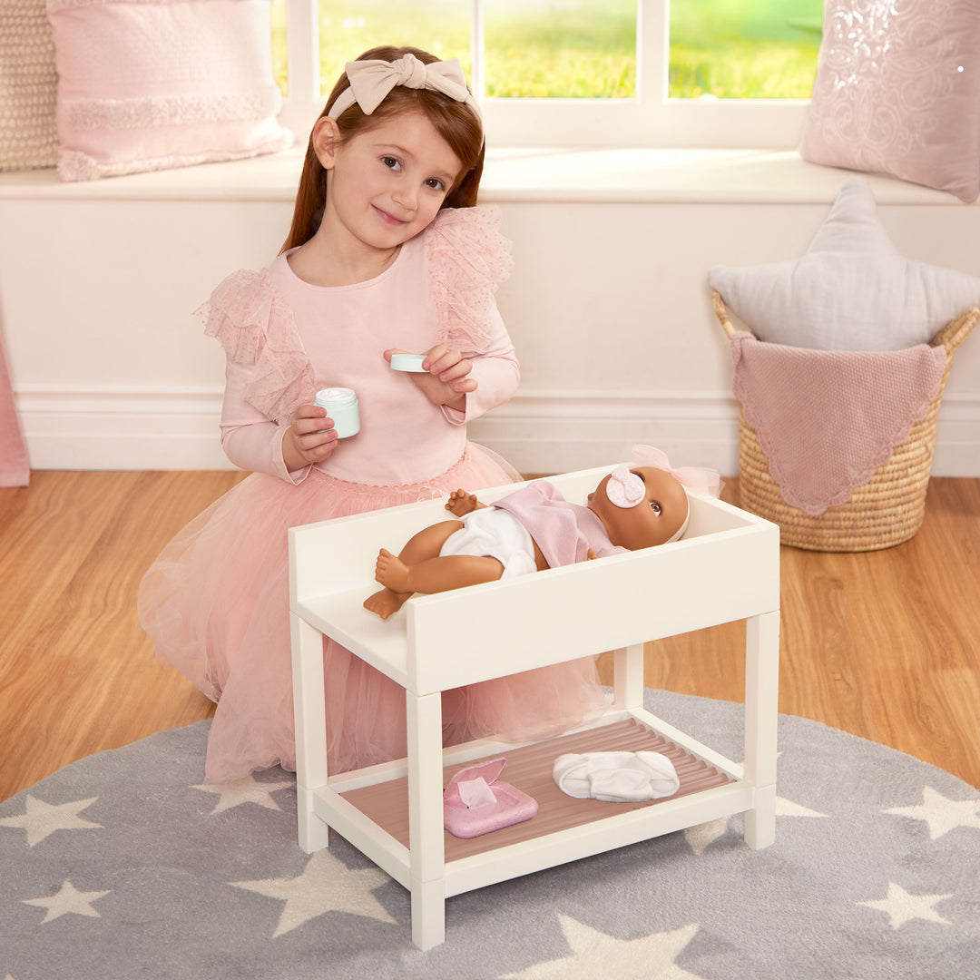 Changing Table Doll Changing Set Robud Wooden 6-in-1 Baby Doll